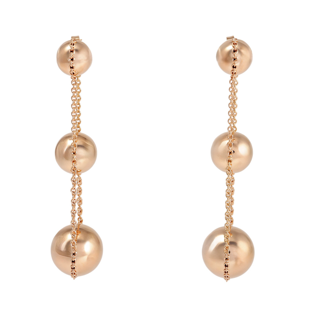 Tiffany & Co. Hardware Triple Drop Earrings 18K Rose Gold 63008990