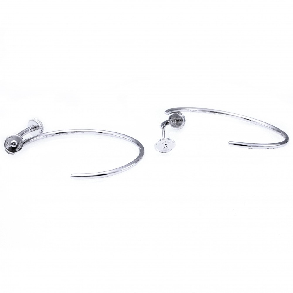 Cartier Juste un Clou Diamond Earrings 18K White Gold