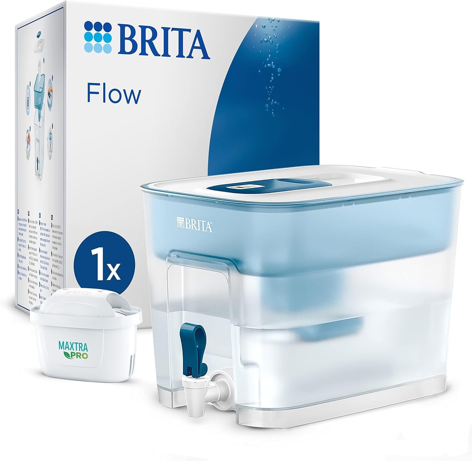 Water Filter Tank (8.2L) incl. 1x All-in-1 Cartridge – Fridge-Fitting Dispenser for Families and Offices – Now in Sustainable Smart Box