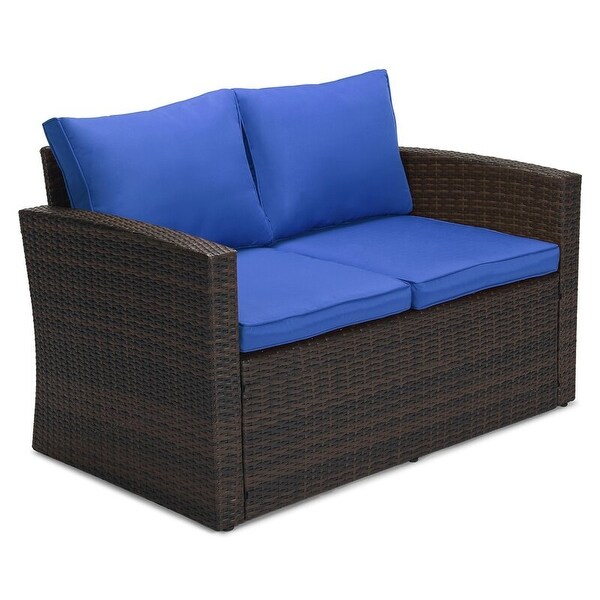 5piece Wicker Patio Conversation Furniture Set