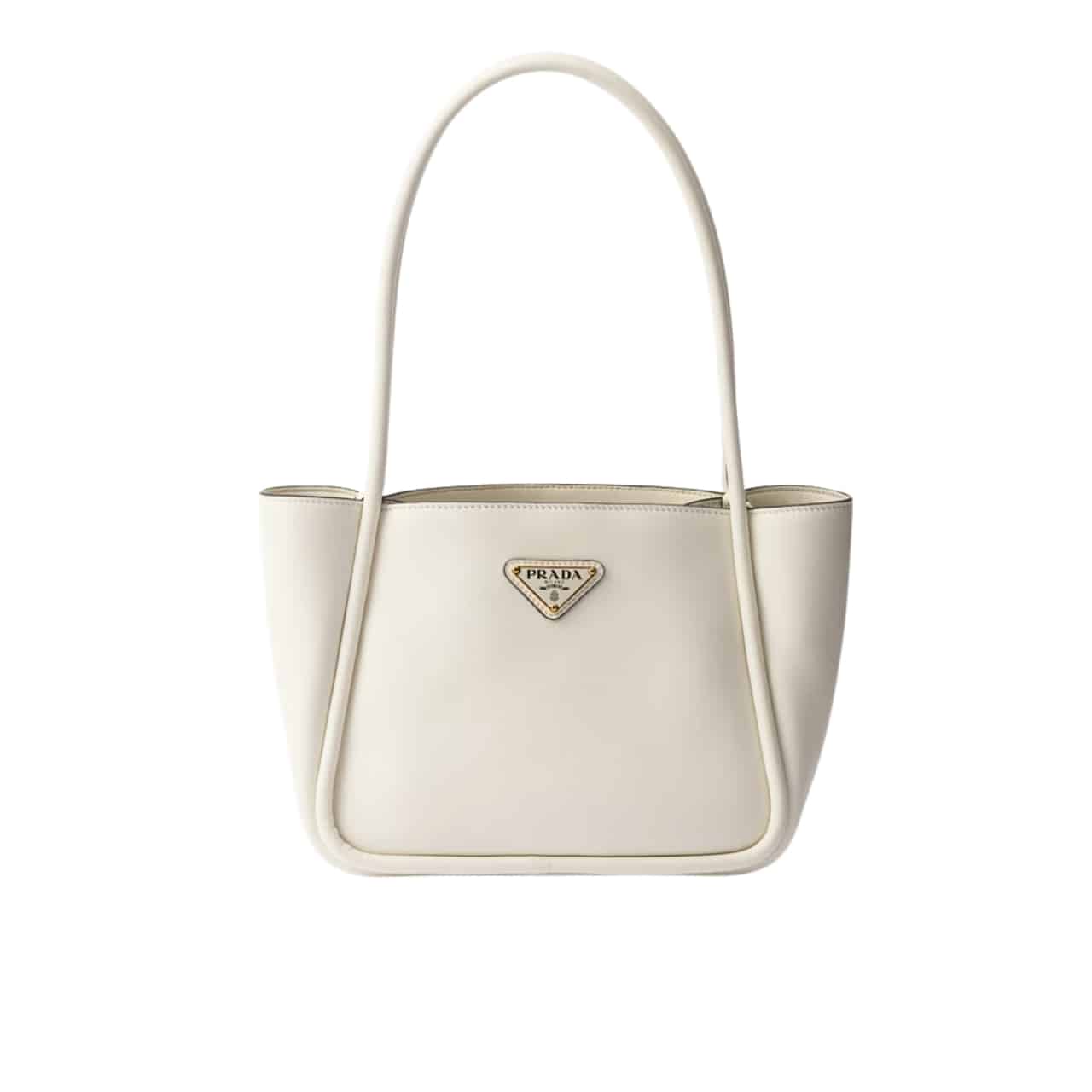 Prada Leather Mini Tote Bag White 25Cm