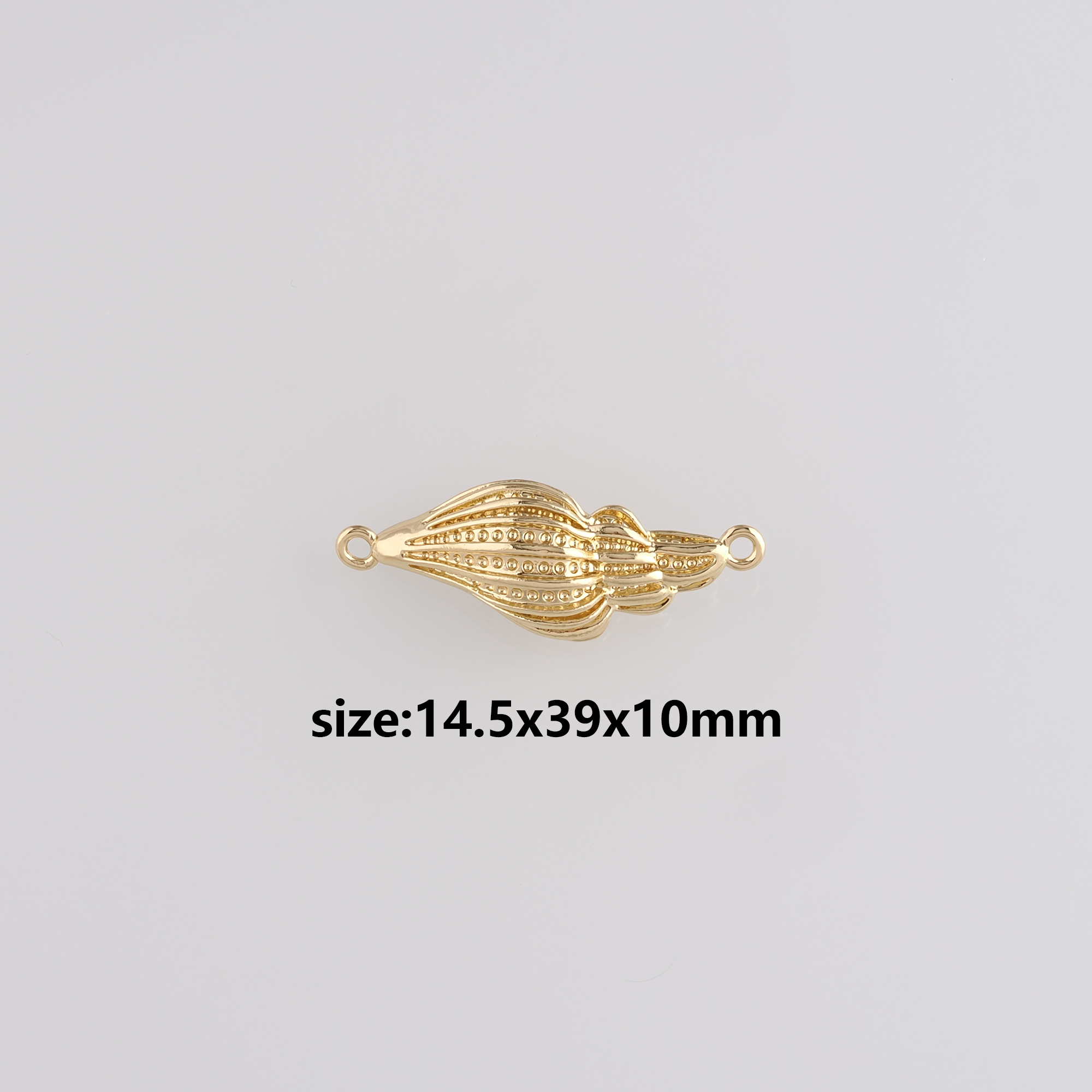 18K Gold Filled Conch Connector,Conch Shell Charm Necklace Bracelet for DIY Jewelry Making Supply