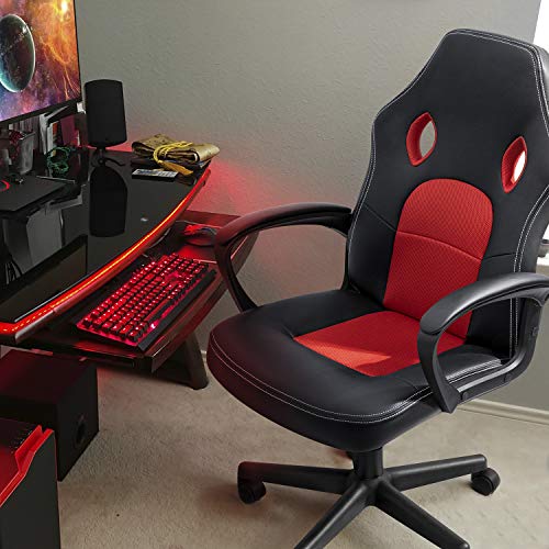 Office Gaming Chair High Back Leather Computer Chairs Ergonomic Height Adjustable Racing Game Desk Chair Executive Conference Task Chair (Blue)