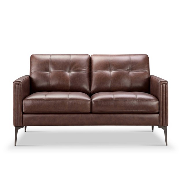 Tangelo Leather Loveseat Brown Abbyson Living