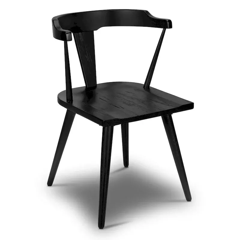 Poly & Bark Enzo Dining Chair – Solid Oak Wood Frame with Contemporary Upholstery