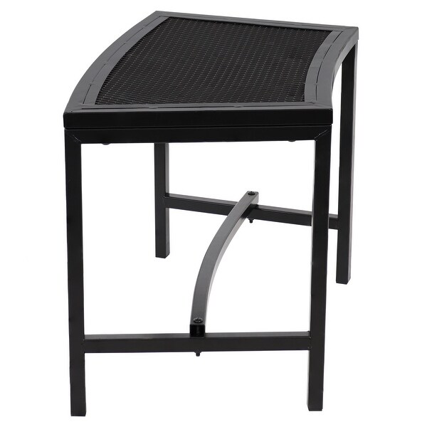 Sunnydaze Fire Pit Bench Black Mesh Steel 23 x 16 Inch