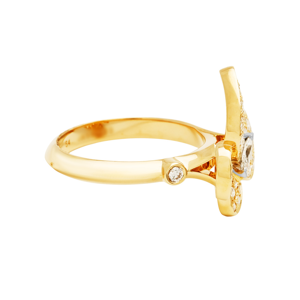 Van Cleef & Arpels Fauna de Papillon Ring 18K White Gold & 18K Yellow Gold Diamond VCARP3DQ00
