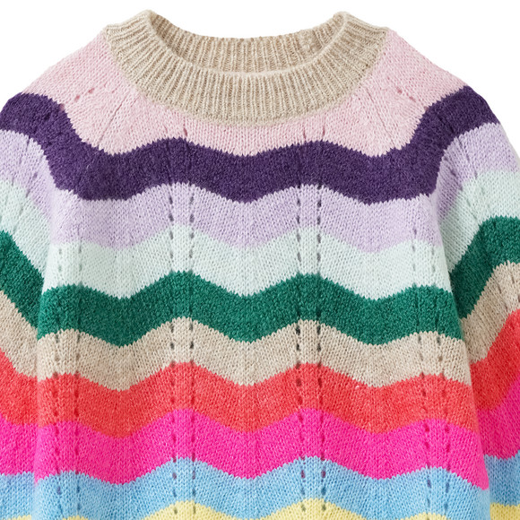 Famy Mädchen Strickpullover mit Streifen