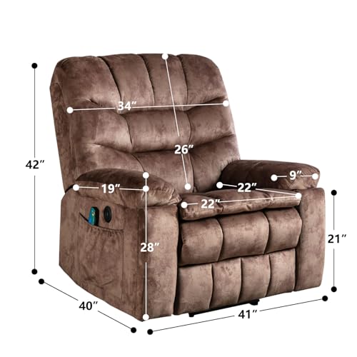 Phoenix Home Power Lift Chair with Massage and Heat for Elderly Recliner, Green Grey