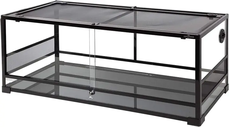 REPTI ZOO 67-Gallon Sliding-Glass Reptile Terrarium – 48″ x 18″ x 18″