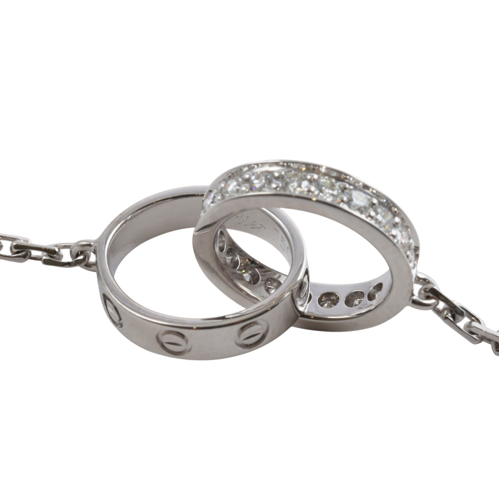 Cartier Love Semi-pavé Necklace 18K White Gold Diamond B7013700