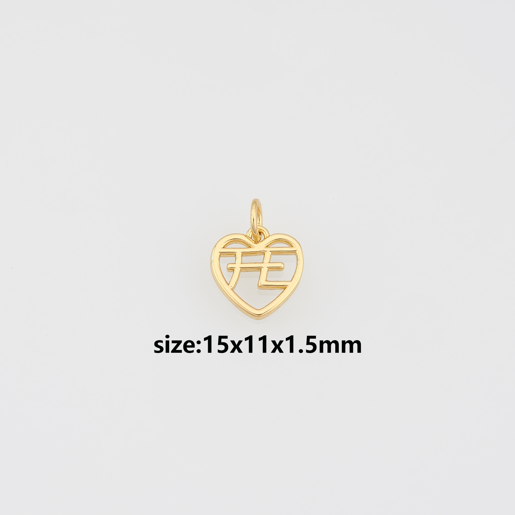 18K Gold Filled Fe Pendant,Dainty Heart Fe Charm Earrings Necklace for DIY Jewelry Making Supply