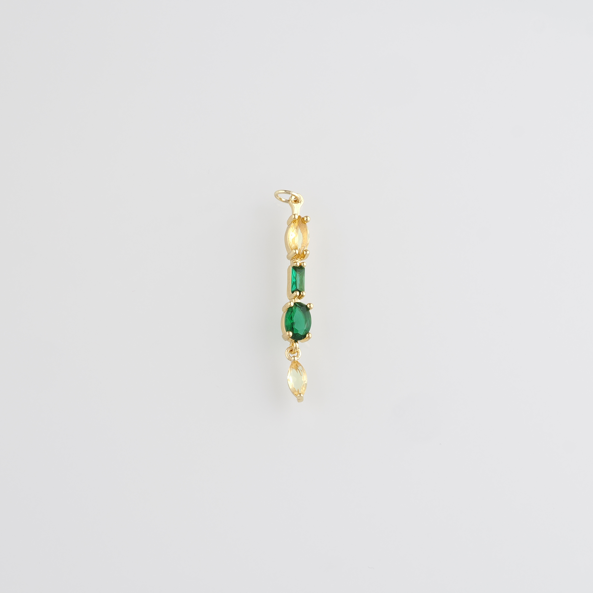 18K Gold Filled Oval Pendant,Crystal Oval Charm Earrings Necklace for DIY Jewelry Making Supply