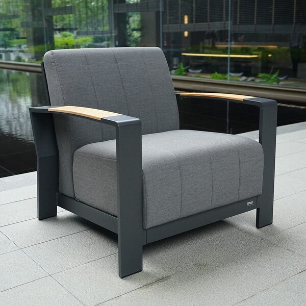 7Piece Patio Acrylic Sponge Sofa and Chair Set with Table and Bench