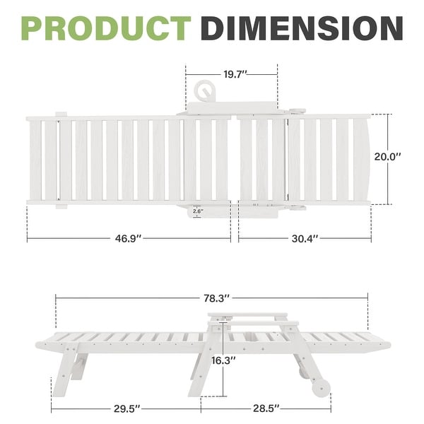 HDPE Frame Adjustable Backrest Patio Lounge Chair