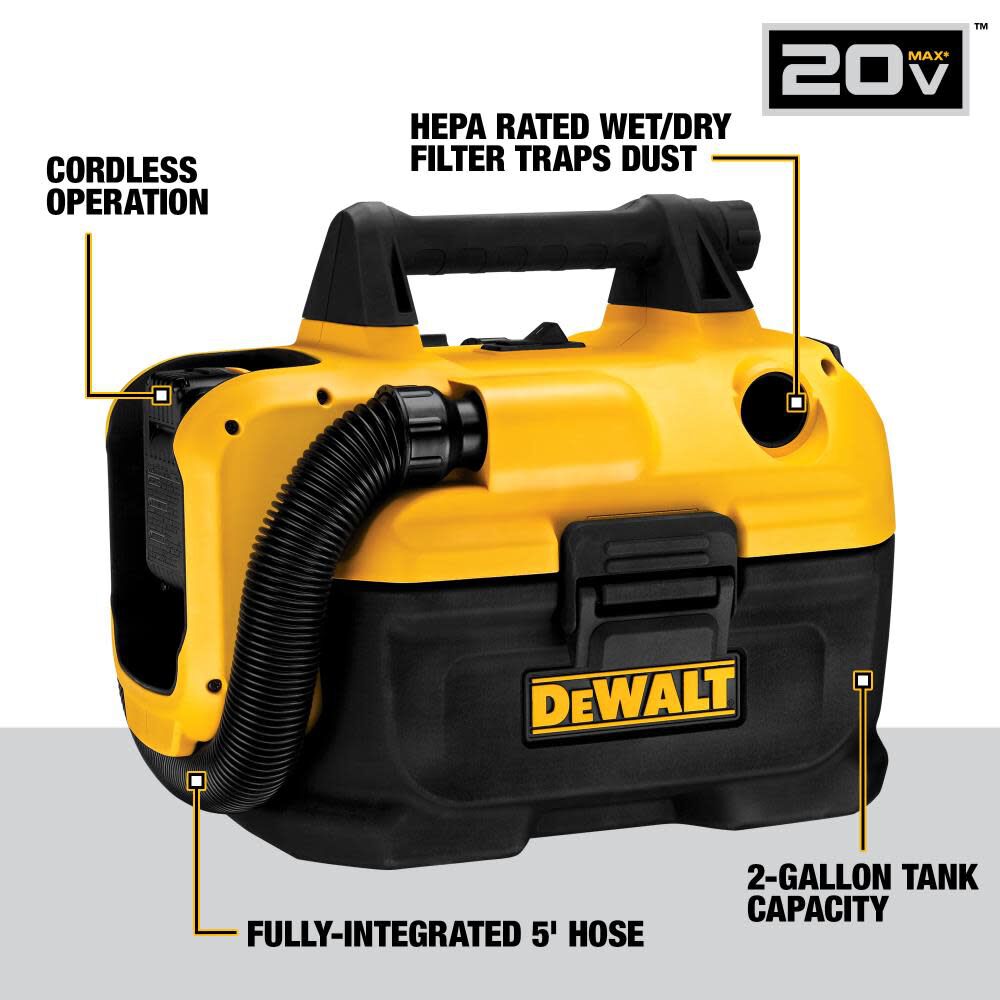 DEWALT 20V MAX CORDLESS WET/DRY VAC DCV580H
