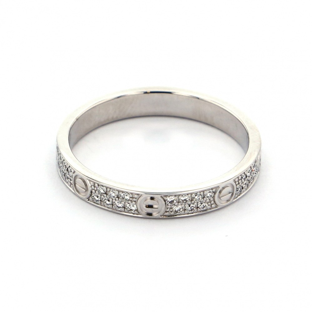 Cartier Love Sm #47 Ring 18K White Gold Diamond