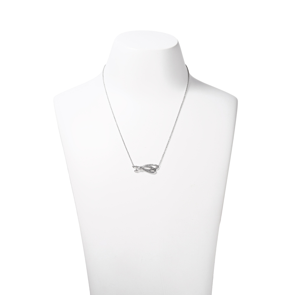 Tiffany & Co. Bow Necklace 18K White Gold Diamond