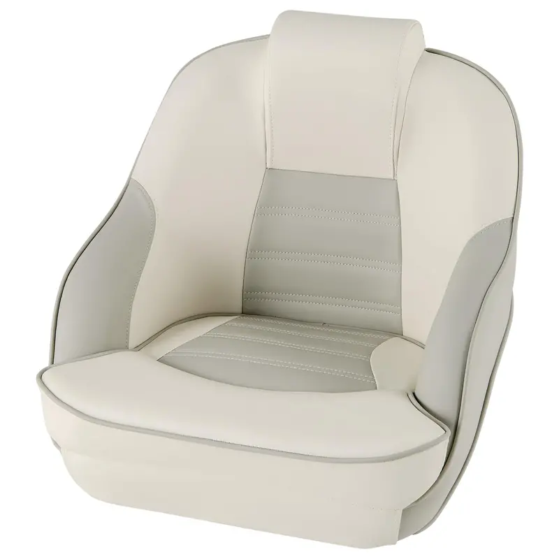 Waterproof Pontoon Captain Seat – Bucket Style with Thick Sponge Padding & PVC Leather Cover