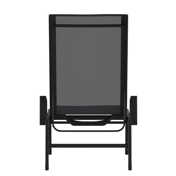 AllWeather Textilene Adjustable Chaise Lounge Chair with Arms