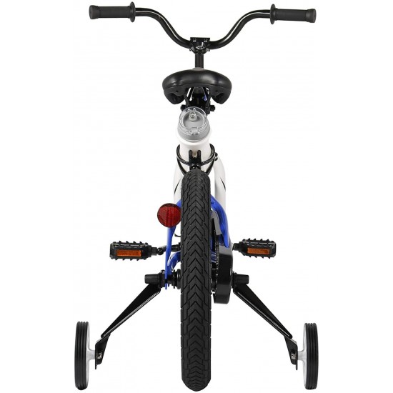 Sporty Kids Bike Stylish Boys and Girls Bikes Steel Frame 12-14-16-18-20 Inch with Training Wheels and Kickstand Water Bottle for Toddlers and Children Age 2-10 Height 31″-59″