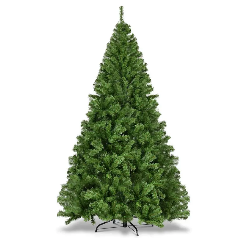 Premium Hinged Spruce Christmas Tree – Unlit Artificial Xmas Tree with Heavy-Duty Metal Stand