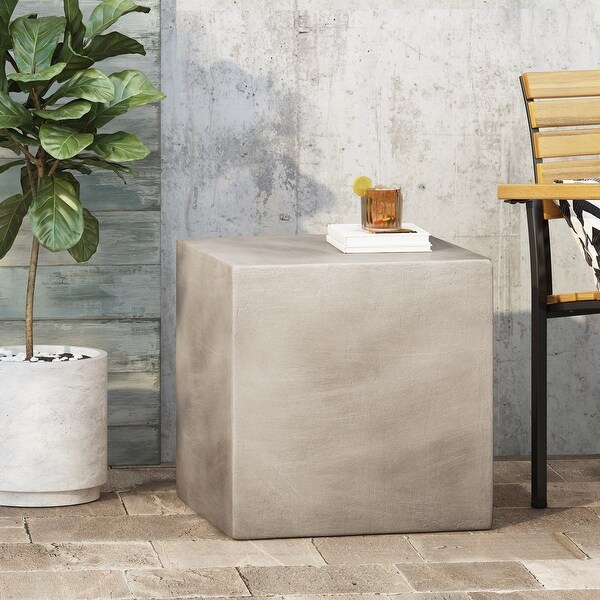 Concrete Accent Table,Square Patio Side Table 22