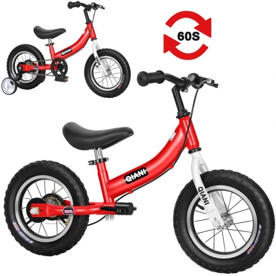 Balance Bike 2 in 1 for Toddlers,Kids 2 3 4 5 6 7 Years Old,Balance to Pedals Bike,12 14 16 inch Kids Bike,with Pedal kit,Training Wheels,Brakes