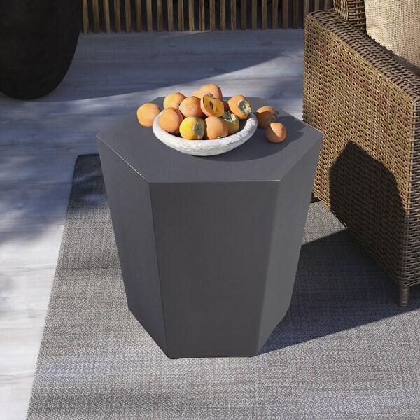 UPHA Outdoor 24inch Concrete Accent Side Table,Coffee Table