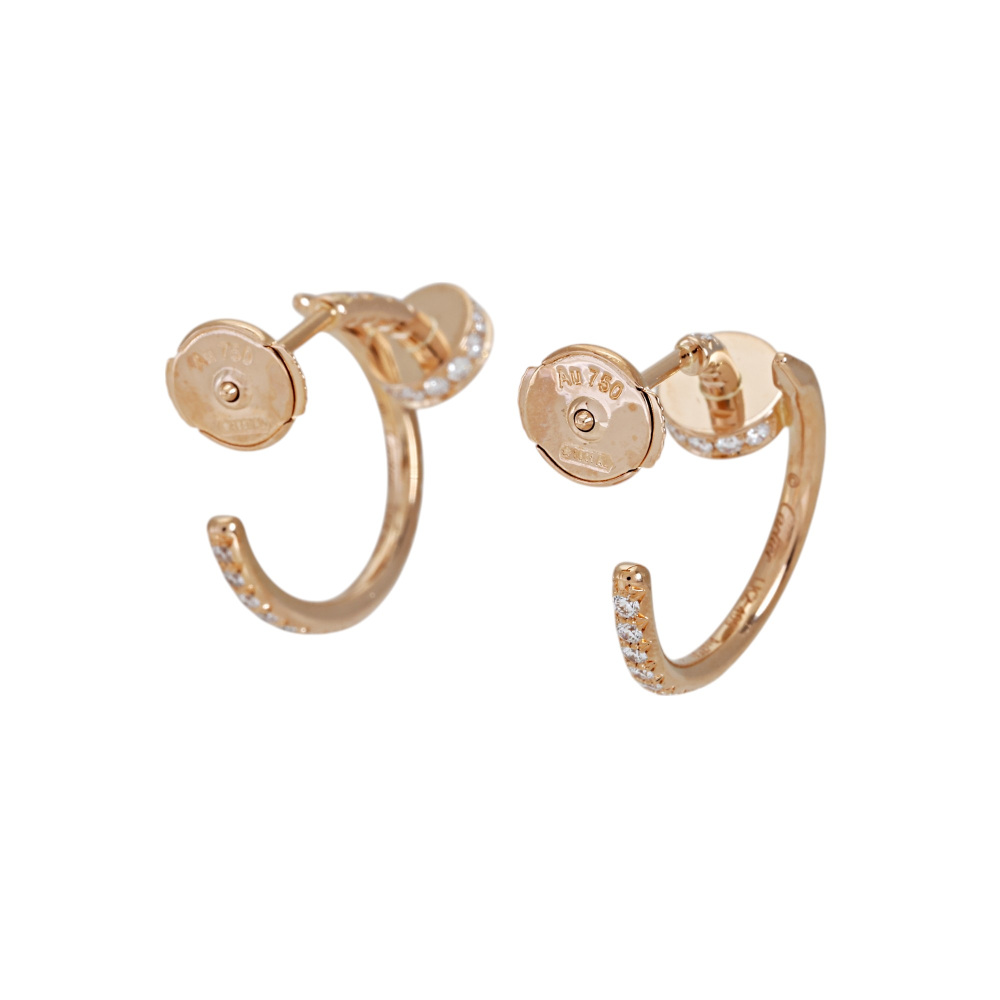 Cartier Juste un Clou Pave Earrings 18K Rose Gold B8301429