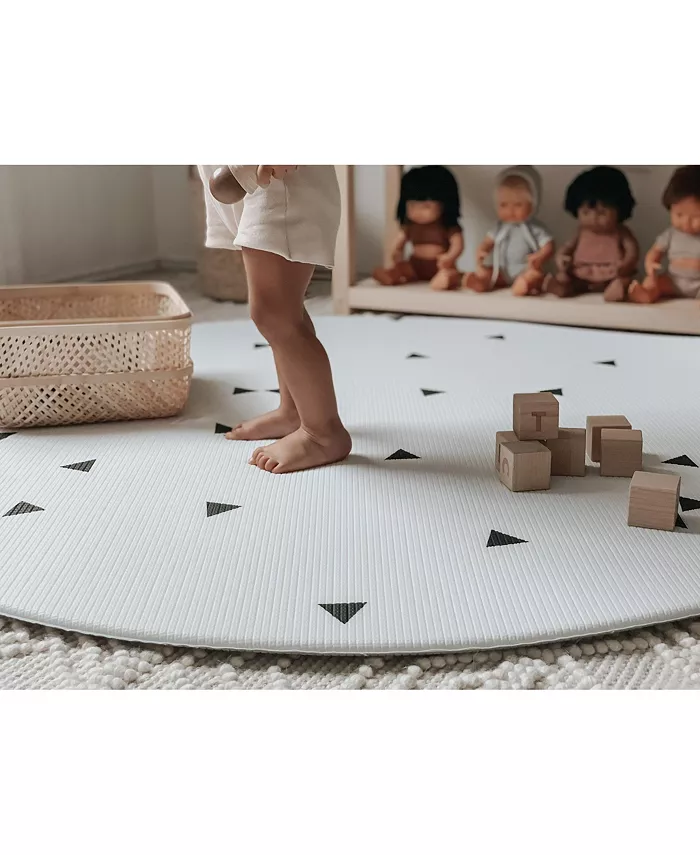 Little Bot Ofie Round Mat, Triangle + Zen line, baby play mat