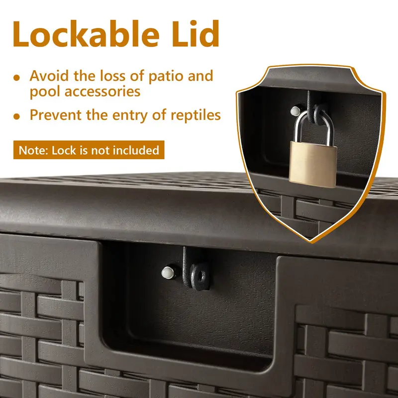 Weatherproof Resin Outdoor Storage Box – 31/73/100 Gallon Locking Patio Chest