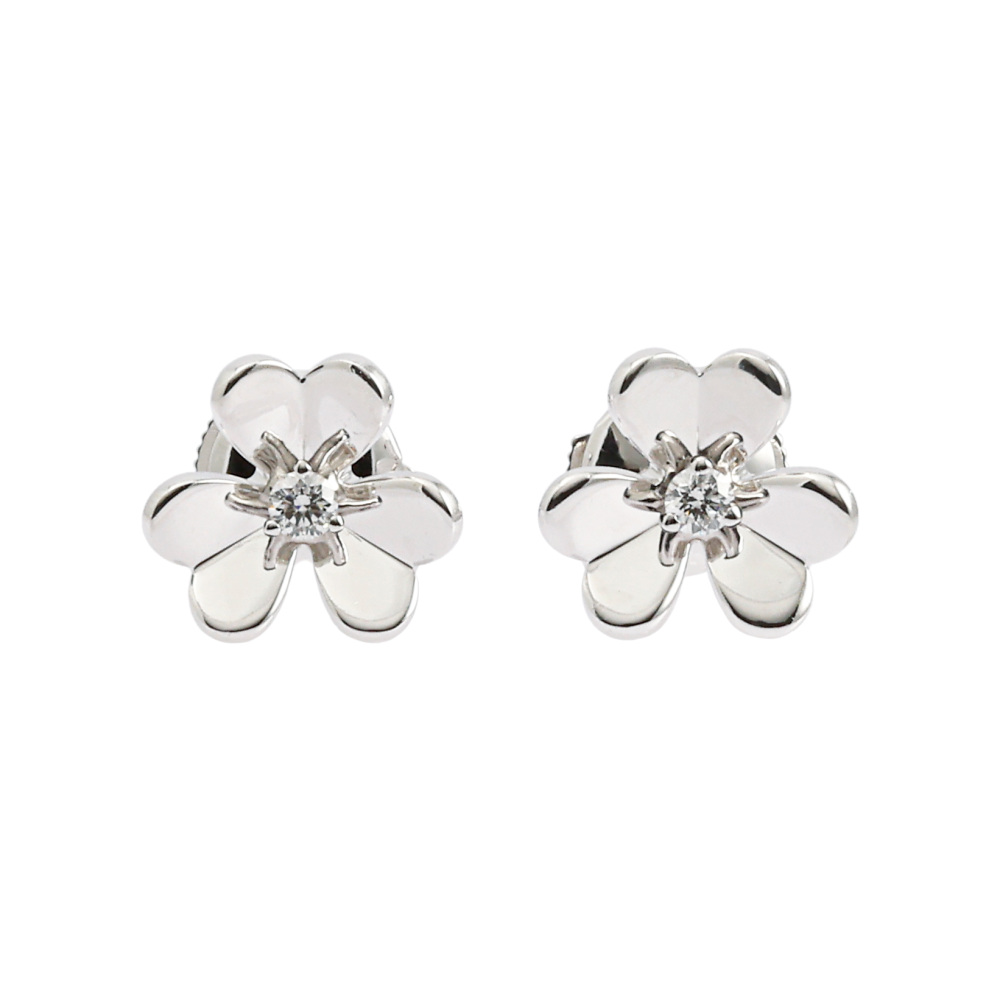 Van Cleef & Arpels Frivole Earrings 18K White Gold Diamond VCARP0J600
