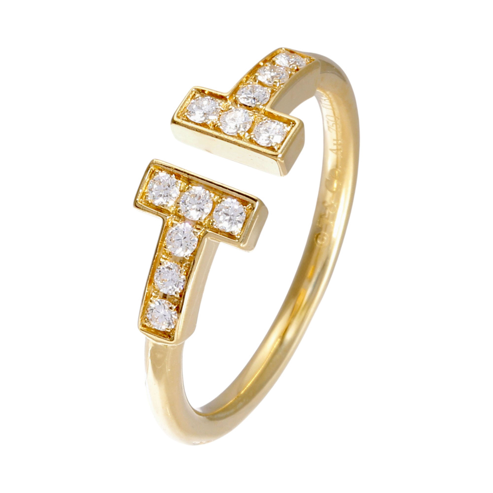 Tiffany & Co. Tiffany T Wire Ring 18K Yellow Gold Diamond 60147101