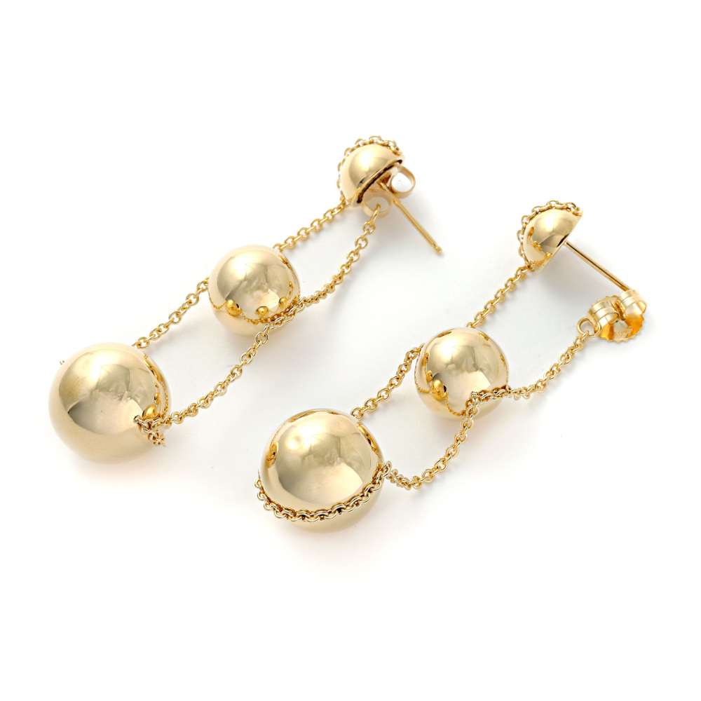 Tiffany & Co. Hardware Triple Drop Earrings 18K Yellow Gold 60006746