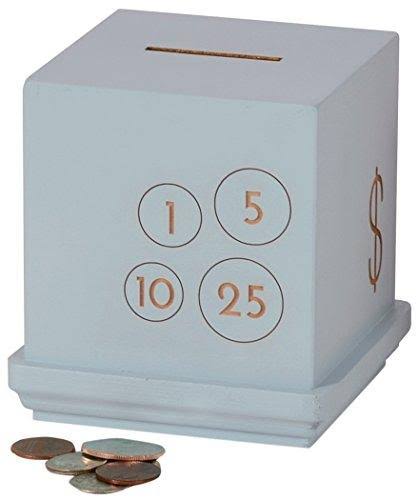 Tree by Kerri Lee Modern Cents Wooden Bank, Cream