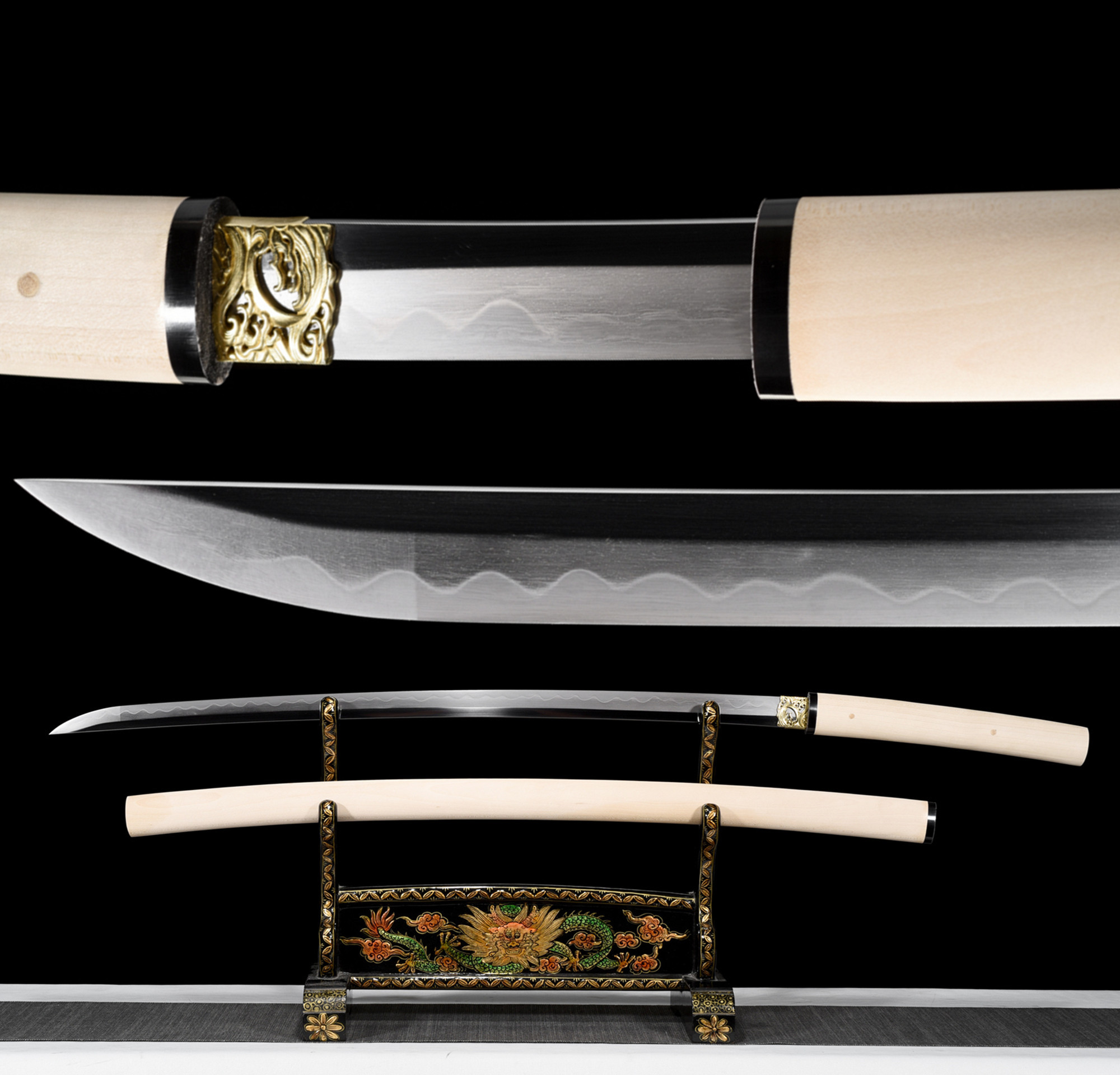 T10 Shirasaya Katana – Real Hamon, Natural Saya, Full Tang