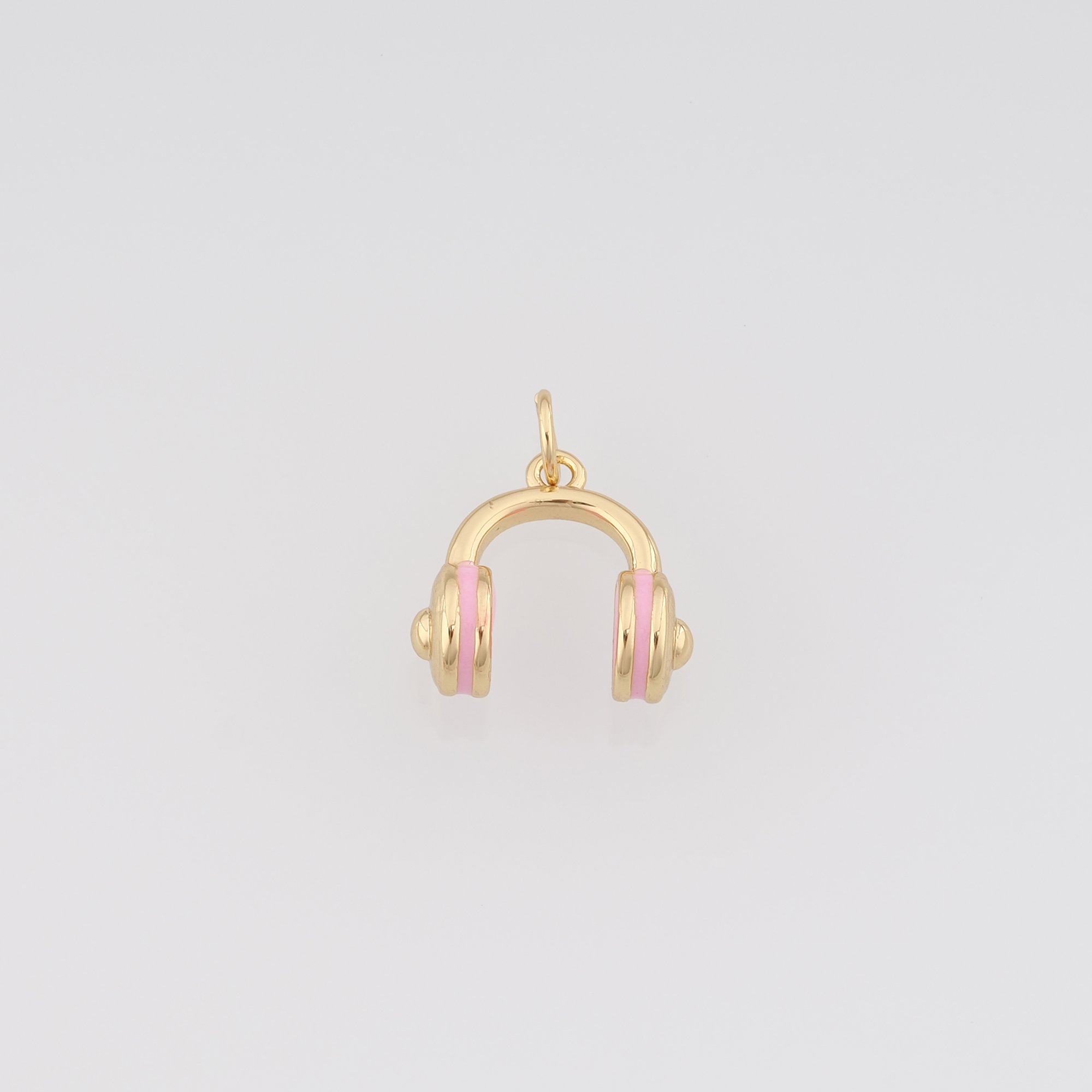 18K Gold Filled Headphone Pendant,Enamel Headphone Charm Earrings Necklace for DIY Jewelry Making Supply