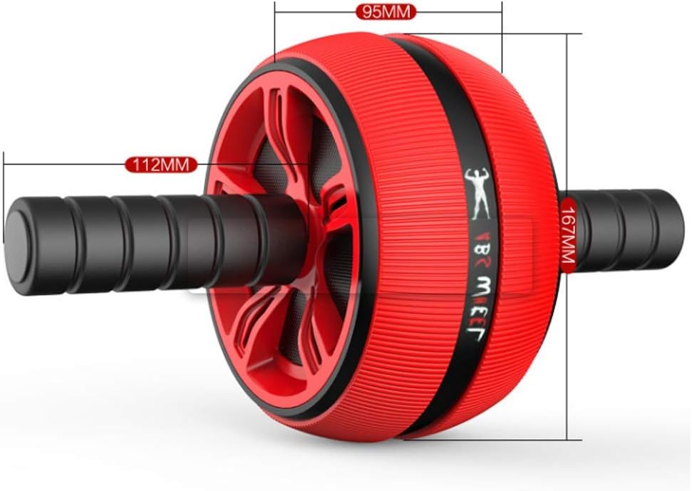 Abdominal Wheel Roller Trainer - Ab Roller Wheel Exercise Equipment,with Training Pad - Fitness Equipment,for Gym Home Exercise Tool Red