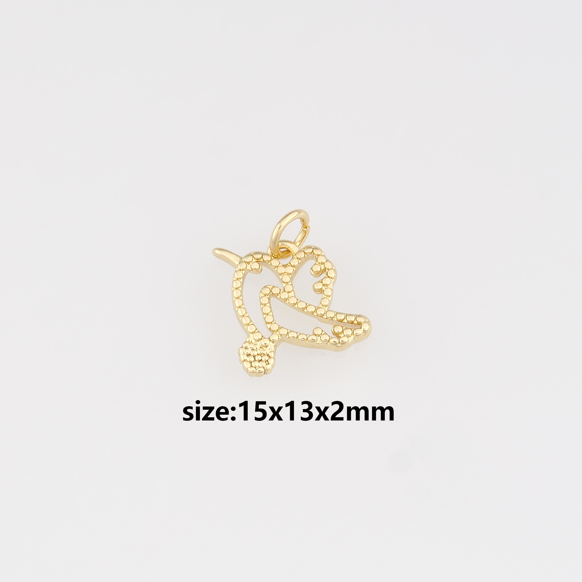 18K Gold Filled Bird Pendant,Bird Charm Earrings Necklace for DIY Jewelry Making Supply