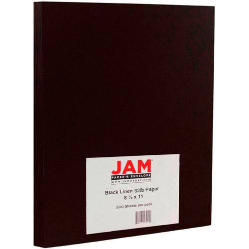 Jam Paper Recycled Paper - 8.5 x 11 - 32 lb. Black Linen - 500/Box