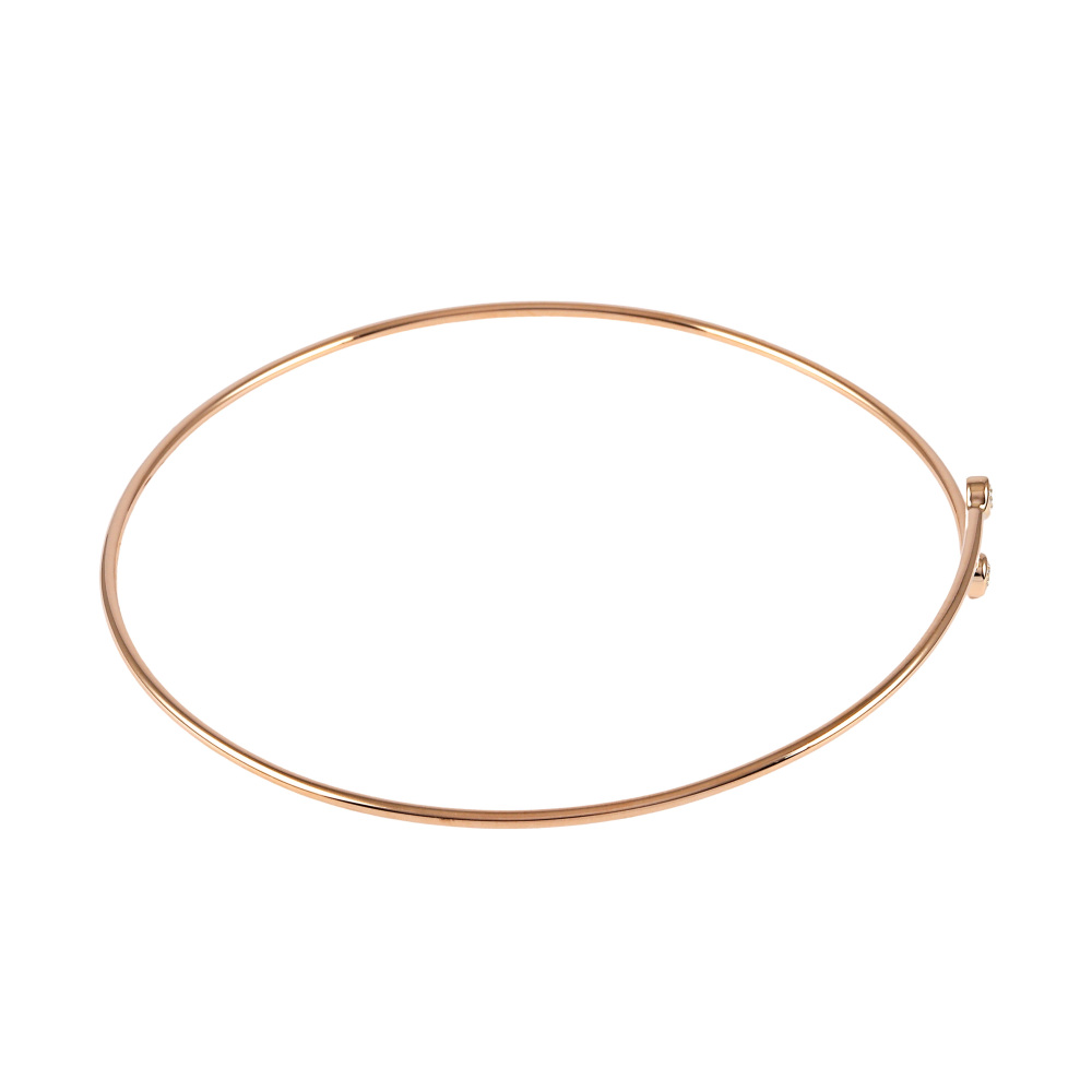 Tiffany & Co. Elsa Peretti Diamond Hoop Single Row Bangle Bracelet 18K Rose Gold 60152215