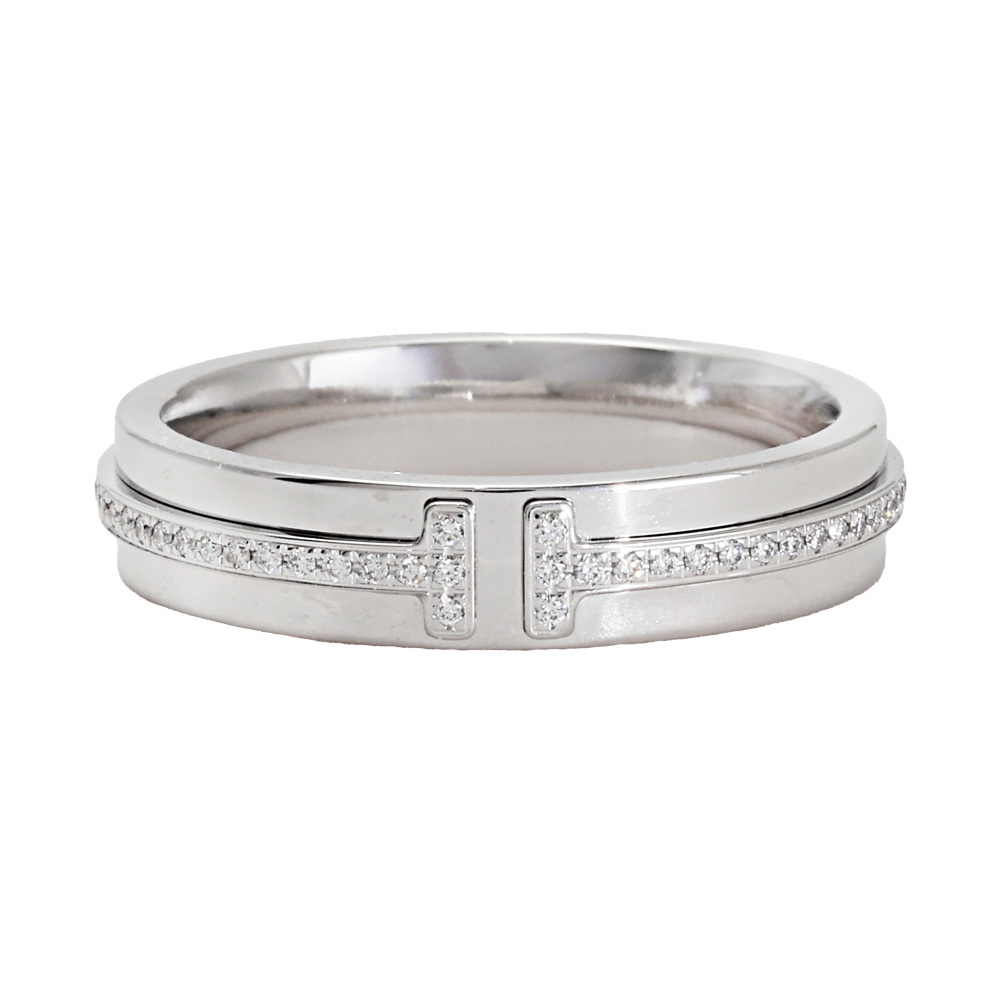 Tiffany & Co. Tiffany T Narrow Slim Diamond Ring 18K White Gold 60151265