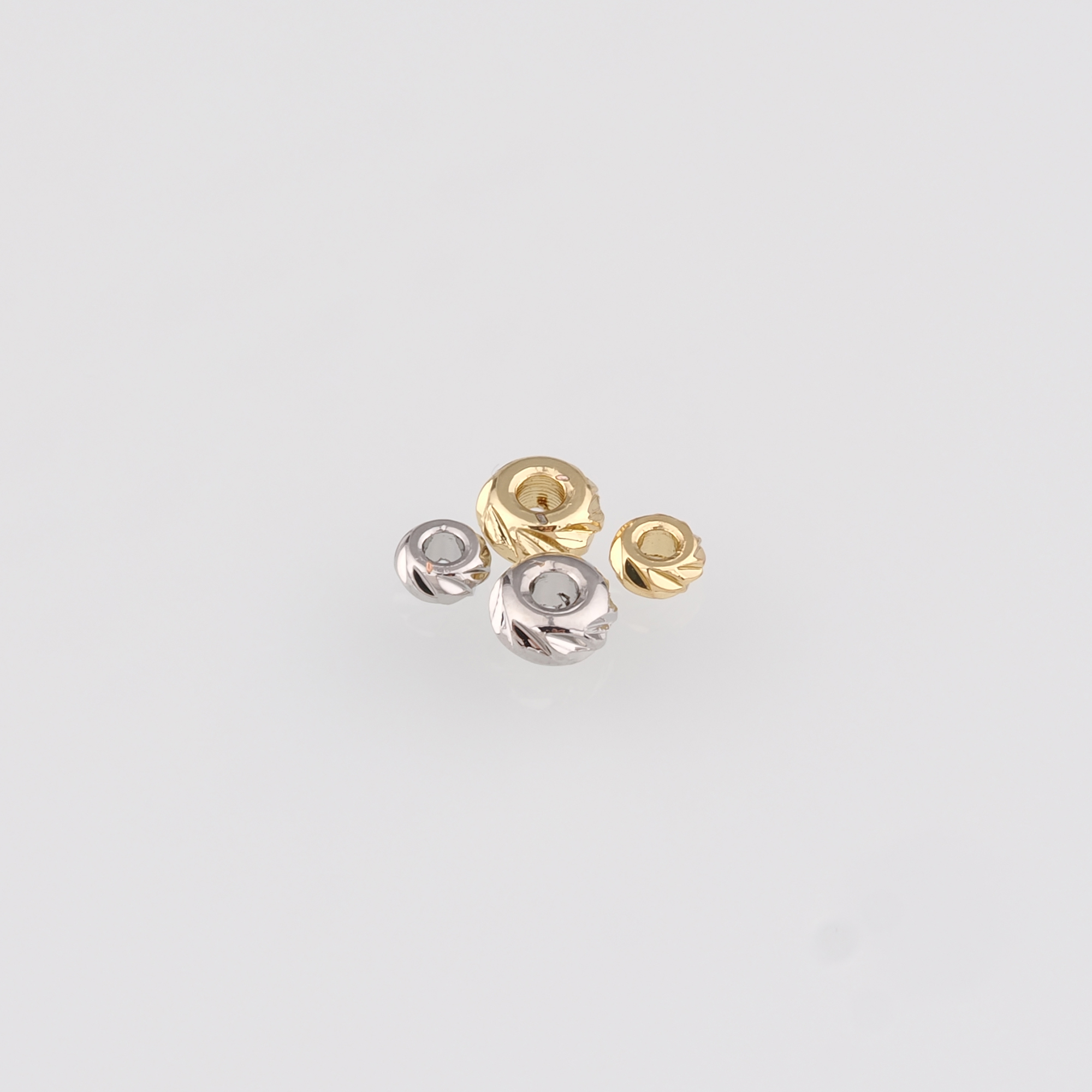 50Pcs 18K Gold Filled Round Flat Spacer Beads,Dainty Flat Spacer Beads,DIY Jewelry Making Supply