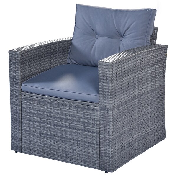 Go 6Piece AllWeather Wicker Pe Rattan Patio Outdoo Sectional Set