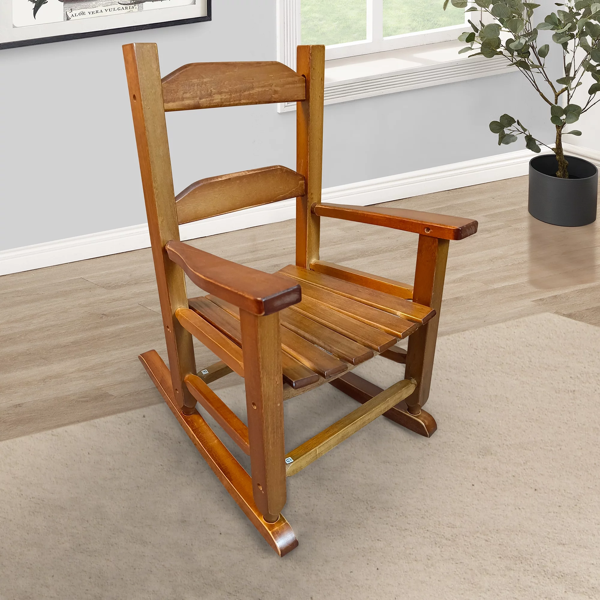 Children's rocking white chair- Indoor or Outdoor -Suitable for kids-Durable-populus wood-oak
