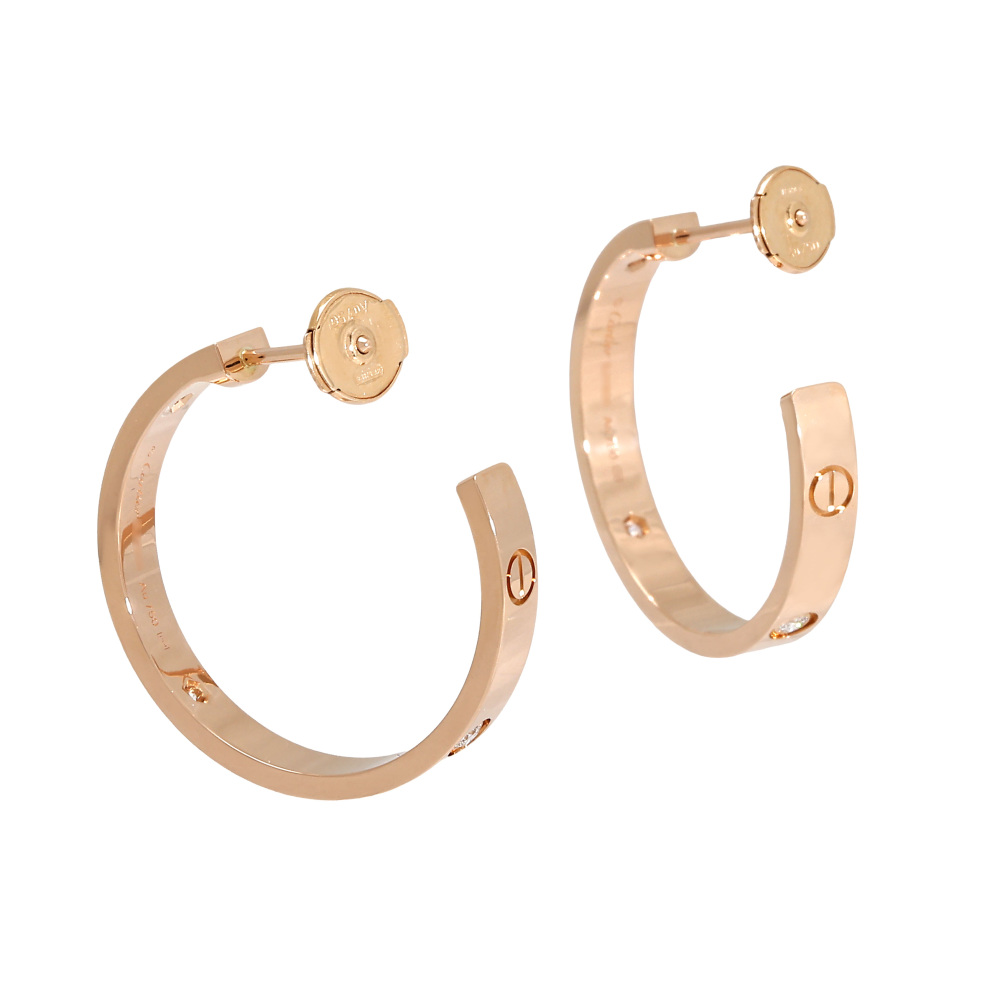 Cartier Love Earrings 18K Rose Gold B8301433