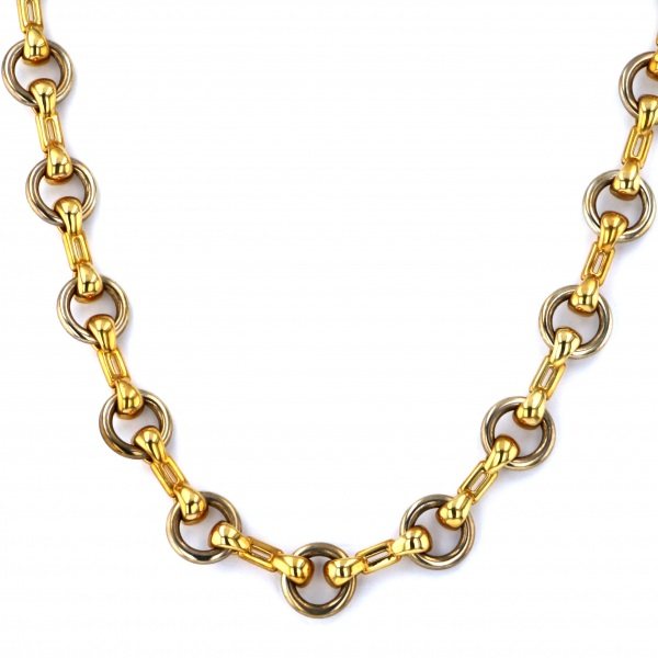Cartier Yellow Gold K18YG Stainless Necklace 18K Yellow Gold & Stainless Steel