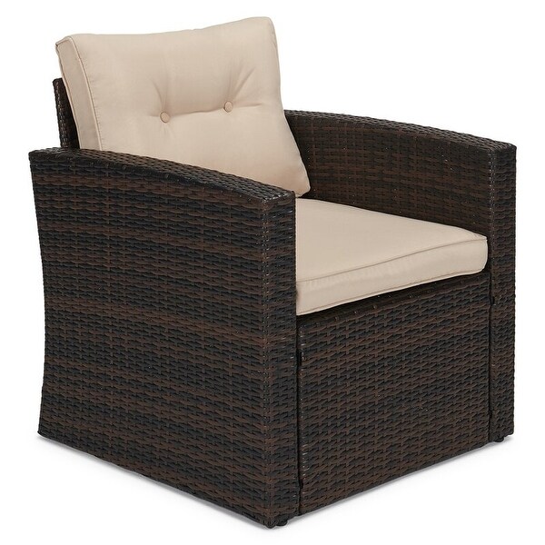 5piece Wicker Patio Conversation Furniture Set