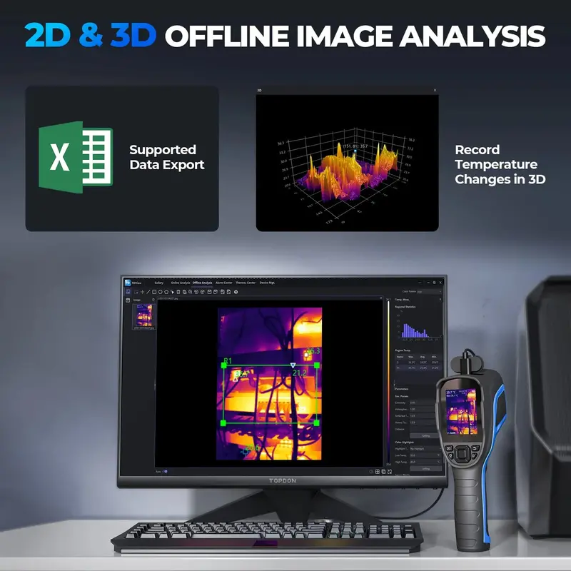 TOPDON TH300 Thermal Imaging Camera – 256×192 IR Resolution, Handheld Diagnostic Tool